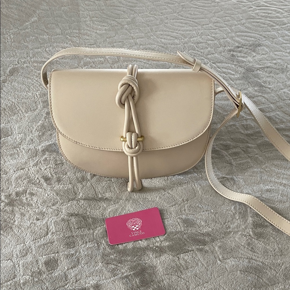 NEW Vince Camuto Cream Crossbody Bag with Knot Accent